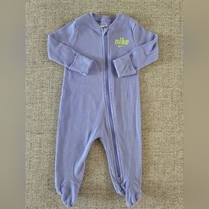 Nike Baby Girl Rib Knit Zippered Coverall Footie Size 6 months